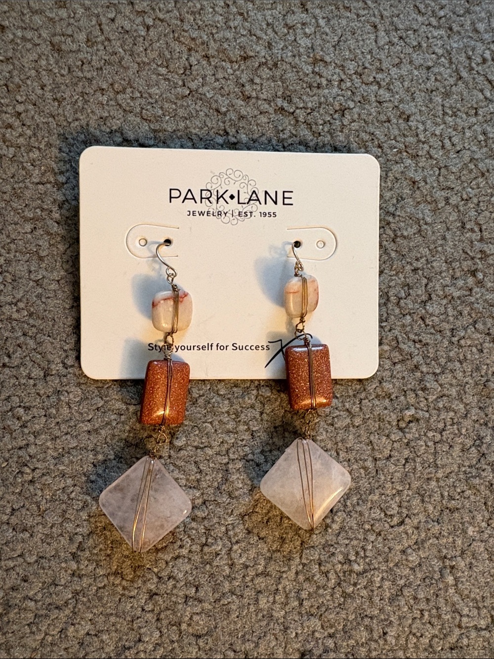 Park Lane Rose Gold and Blush Dangle Earrings